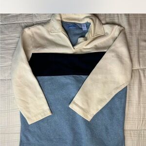 Juniors Cream and Gray Preppy Sweater